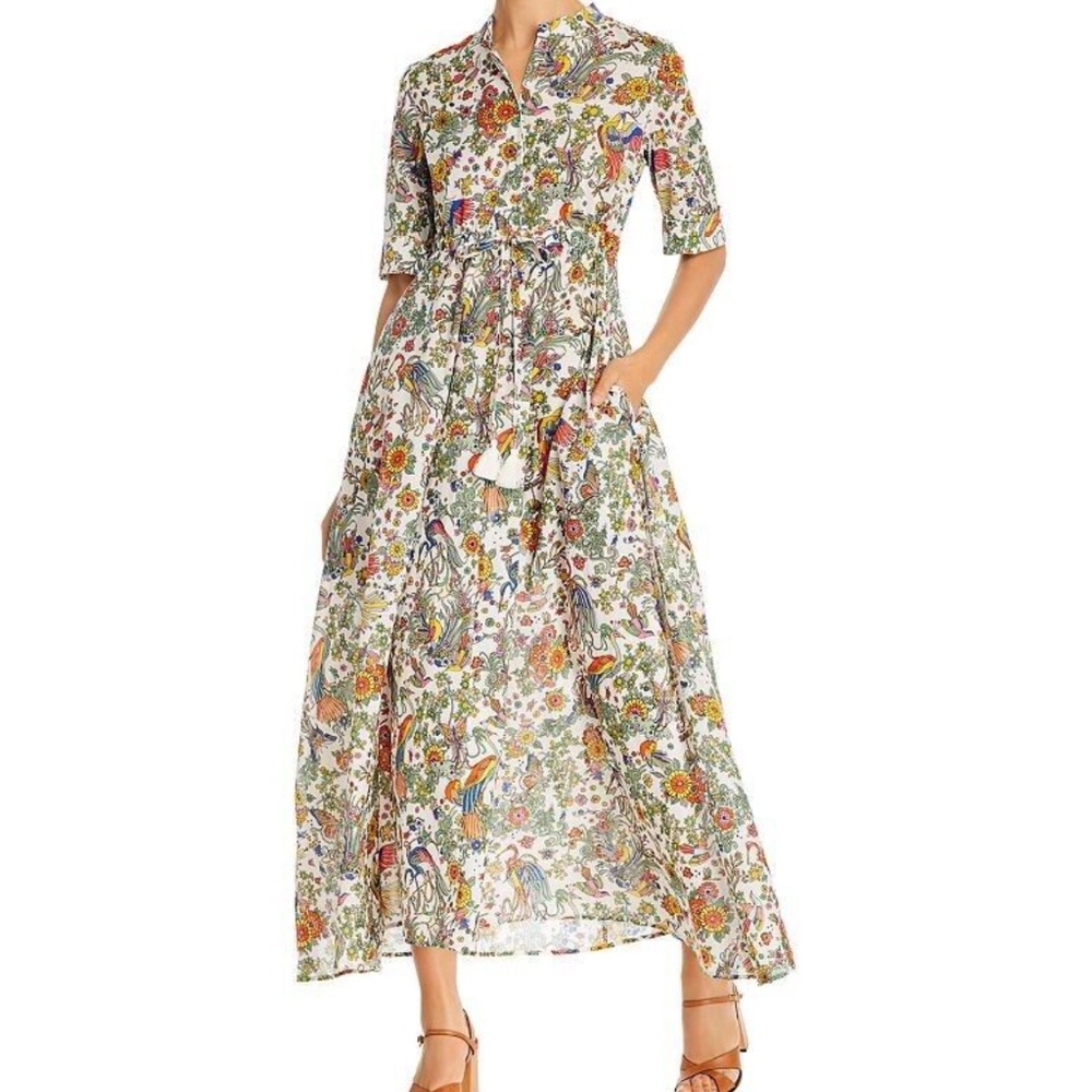 Tory Burch Printed ShirtDress Dress XS Promised Land Cover Up $448 - Picture 2 of 9